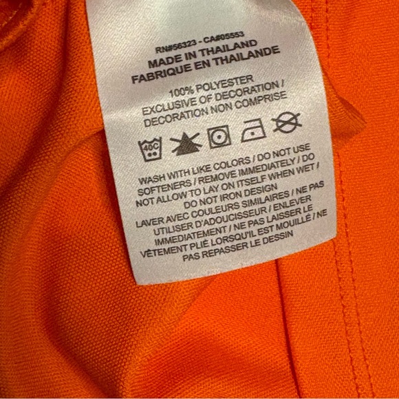 Nike Dri-Fit Youth XL Bright Orange Tee with White Logo - Picture 8 of 10